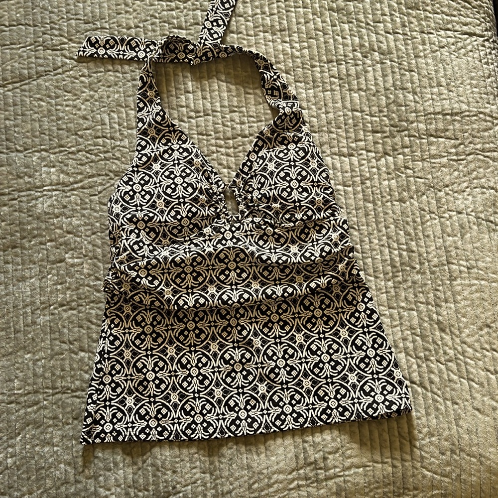 Lands End v neck tankini swim top size 8